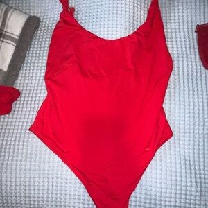 Vibrant Red One-Piece Swimsuit